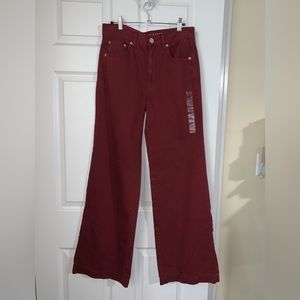American Eagle Burgundy Wide Leg Jeans-size 6